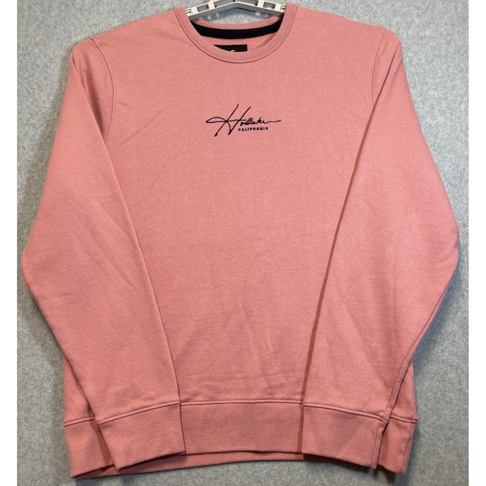 Hollister Must Have Collection Sweatshirt Men Small Crew Neck Long Sleeve Pink